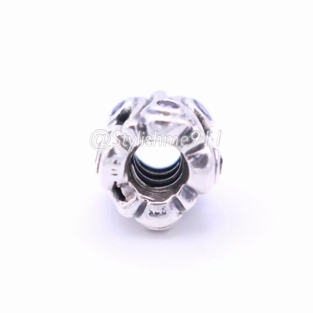 Authentic PANDORA Retired Ocean Wave with Purple CZ Charm